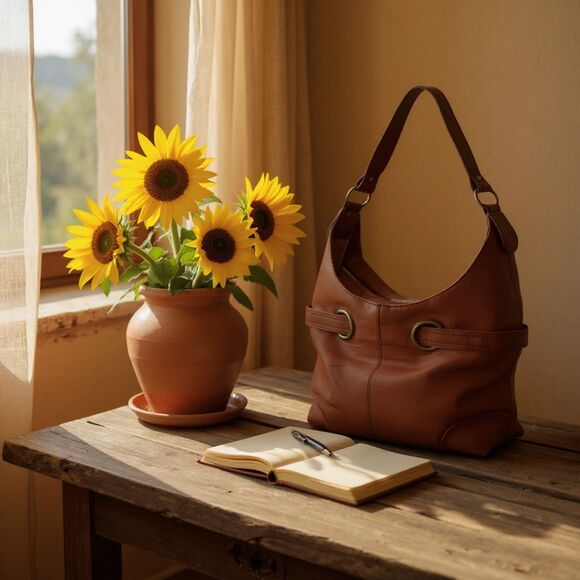 Women’s Purse Handbag Brown Snap Closure Inside Pockets Belt/Strap Front - Picture 1 of 6